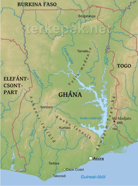 Ghána térkép